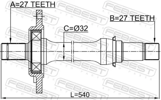 Antriebswelle Vorderachse rechts FEBEST 1612-246RH Bild Antriebswelle Vorderachse rechts FEBEST 1612-246RH