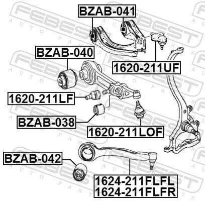 Trag-/Führungsgelenk Vorderachse oben FEBEST 1620-211UF Bild Trag-/Führungsgelenk Vorderachse oben FEBEST 1620-211UF