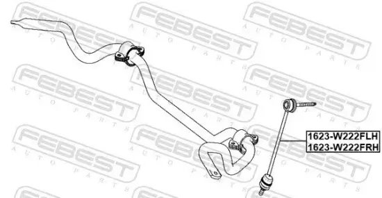Stange/Strebe, Stabilisator Vorderachse links FEBEST 1623-W222FLH Bild Stange/Strebe, Stabilisator Vorderachse links FEBEST 1623-W222FLH