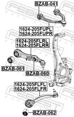 Lenker, Radaufhängung Vorderachse links unten FEBEST 1624-205FLRL Bild Lenker, Radaufhängung Vorderachse links unten FEBEST 1624-205FLRL