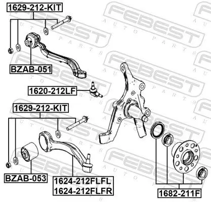 Lenker, Radaufhängung unten Vorderachse links FEBEST 1624-212FLFL Bild Lenker, Radaufhängung unten Vorderachse links FEBEST 1624-212FLFL