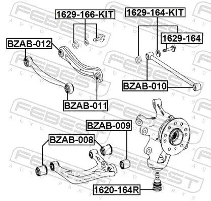 Sturzkorrekturschraubensatz FEBEST 1629-166-KIT Bild Sturzkorrekturschraubensatz FEBEST 1629-166-KIT
