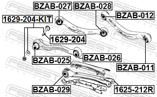 Sturzkorrekturschraubensatz FEBEST 1629-204-KIT Bild Sturzkorrekturschraubensatz FEBEST 1629-204-KIT