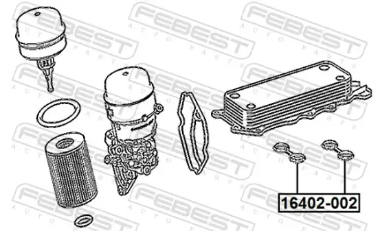 Dichtung, Ölkühler FEBEST 16402-002 Bild Dichtung, Ölkühler FEBEST 16402-002