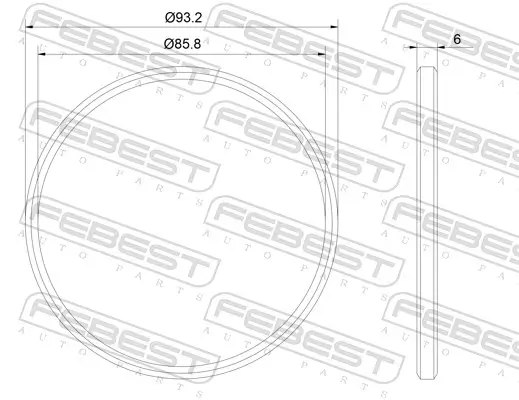Dichtung, Abgasrohr FEBEST 16491-001 Bild Dichtung, Abgasrohr FEBEST 16491-001