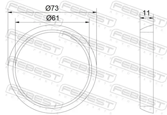 Dichtung, Abgasrohr FEBEST 16491-003 Bild Dichtung, Abgasrohr FEBEST 16491-003
