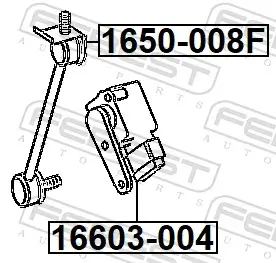 Anlenkerstrebe, Niveauregulierung FEBEST 1650-008F Bild Anlenkerstrebe, Niveauregulierung FEBEST 1650-008F