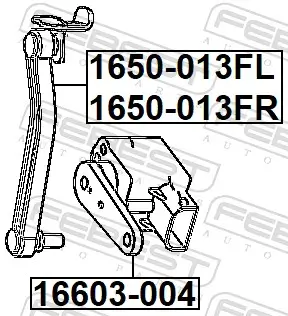 Anlenkerstrebe, Niveauregulierung Vorderachse links FEBEST 1650-013FL Bild Anlenkerstrebe, Niveauregulierung Vorderachse links FEBEST 1650-013FL
