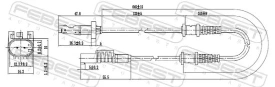 Sensor, Raddrehzahl Vorderachse FEBEST 16606-006 Bild Sensor, Raddrehzahl Vorderachse FEBEST 16606-006