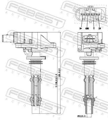 Zündspule FEBEST 16640-003 Bild Zündspule FEBEST 16640-003