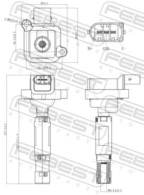 Zündspule FEBEST 16640-004 Bild Zündspule FEBEST 16640-004