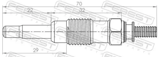 Glühkerze 11,5 V FEBEST 16642-003 Bild Glühkerze 11,5 V FEBEST 16642-003