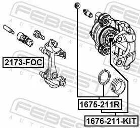 Reparatursatz, Bremssattel FEBEST 1675-211R Bild Reparatursatz, Bremssattel FEBEST 1675-211R