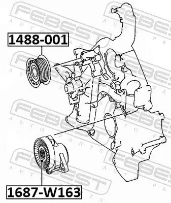 Spannrolle, Keilrippenriemen FEBEST 1687-W163 Bild Spannrolle, Keilrippenriemen FEBEST 1687-W163