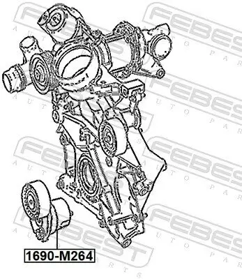 Riemenspanner, Keilrippenriemen FEBEST 1690-M264 Bild Riemenspanner, Keilrippenriemen FEBEST 1690-M264