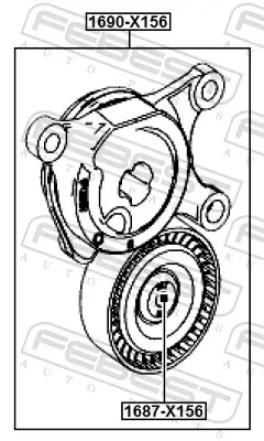 Riemenspanner, Keilrippenriemen FEBEST 1690-X156 Bild Riemenspanner, Keilrippenriemen FEBEST 1690-X156