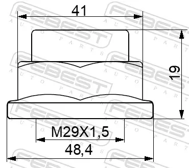 Achsmutter, Antriebswelle FEBEST 1698-NHUB01 Bild Achsmutter, Antriebswelle FEBEST 1698-NHUB01