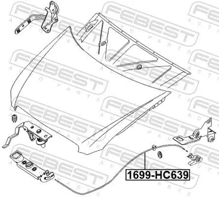 Motorhaubenzug FEBEST 1699-HC639 Bild Motorhaubenzug FEBEST 1699-HC639