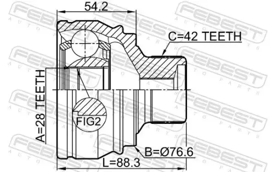 Gelenksatz, Antriebswelle FEBEST 1710-A7 Bild Gelenksatz, Antriebswelle FEBEST 1710-A7