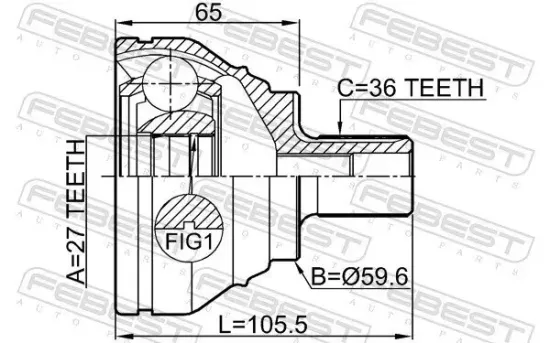 Gelenksatz, Antriebswelle radseitig Vorderachse FEBEST 1710-Q3 Bild Gelenksatz, Antriebswelle radseitig Vorderachse FEBEST 1710-Q3