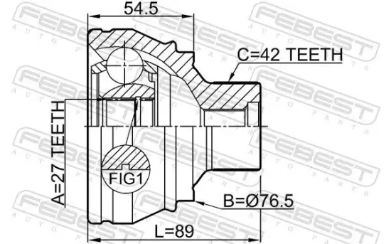 Gelenksatz, Antriebswelle radseitig Vorderachse FEBEST 1710-Q5 Bild Gelenksatz, Antriebswelle radseitig Vorderachse FEBEST 1710-Q5