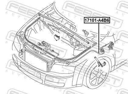 Motorhaubenzug FEBEST 17101-A4B6 Bild Motorhaubenzug FEBEST 17101-A4B6