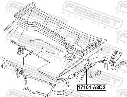 Motorhaubenzug FEBEST 17101-A8D2 Bild Motorhaubenzug FEBEST 17101-A8D2