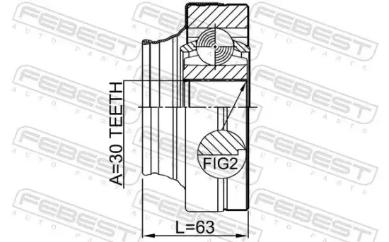 Gelenksatz, Antriebswelle FEBEST 1711-Q7 Bild Gelenksatz, Antriebswelle FEBEST 1711-Q7