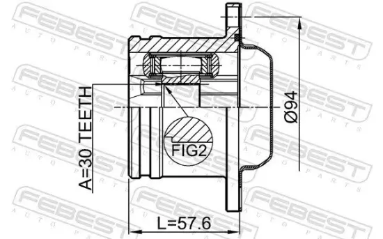 Gelenksatz, Antriebswelle Vorderachse getriebeseitig FEBEST 1711-TT Bild Gelenksatz, Antriebswelle Vorderachse getriebeseitig FEBEST 1711-TT