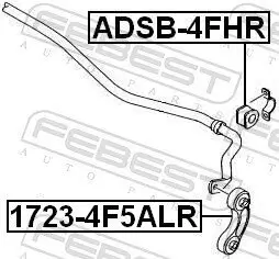 Stange/Strebe, Stabilisator Hinterachse FEBEST 1723-4F5ALR Bild Stange/Strebe, Stabilisator Hinterachse FEBEST 1723-4F5ALR