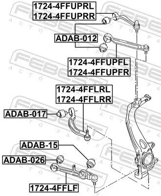 Lenker, Radaufhängung oben hinten Vorderachse links FEBEST 1724-4FFUPRL Bild Lenker, Radaufhängung oben hinten Vorderachse links FEBEST 1724-4FFUPRL