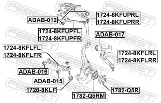 Lenker, Radaufhängung vorne Vorderachse links oben FEBEST 1724-8KFUPFL Bild Lenker, Radaufhängung vorne Vorderachse links oben FEBEST 1724-8KFUPFL