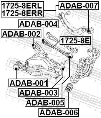 Lenker, Radaufhängung Hinterachse links FEBEST 1725-8ERL Bild Lenker, Radaufhängung Hinterachse links FEBEST 1725-8ERL