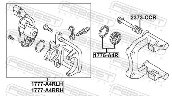 Bremssattel Hinterachse rechts FEBEST 1777-A4RRH Bild Bremssattel Hinterachse rechts FEBEST 1777-A4RRH