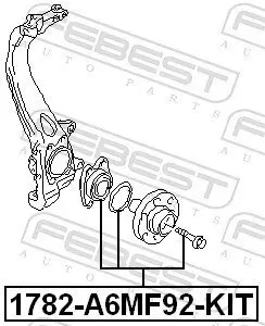 Radnabe Vorderachse FEBEST 1782-A6MF92-KIT Bild Radnabe Vorderachse FEBEST 1782-A6MF92-KIT