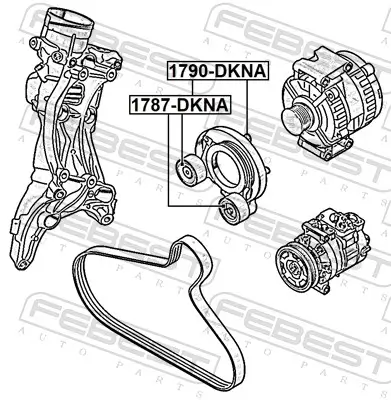Spannrolle, Keilrippenriemen FEBEST 1787-DKNA Bild Spannrolle, Keilrippenriemen FEBEST 1787-DKNA