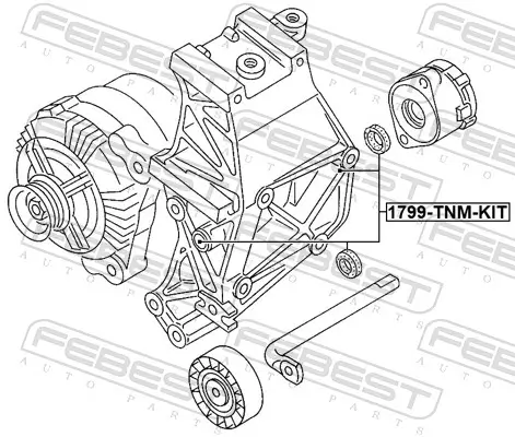 Reparatursatz, Spannarm-Keilrippenriemen FEBEST 1799-TNM-KIT Bild Reparatursatz, Spannarm-Keilrippenriemen FEBEST 1799-TNM-KIT
