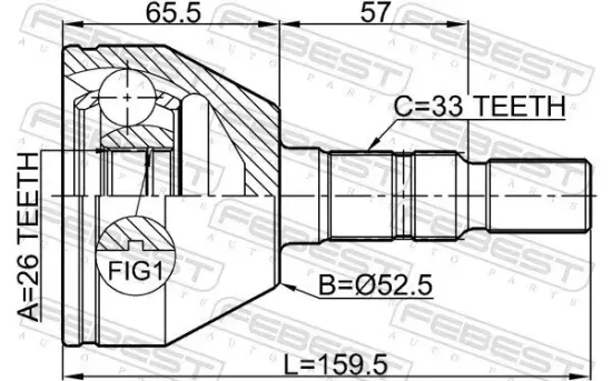 Gelenksatz, Antriebswelle FEBEST 1810-Z20 Bild Gelenksatz, Antriebswelle FEBEST 1810-Z20