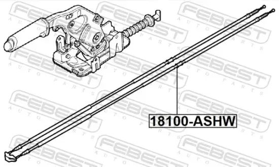 Seilzug, Feststellbremse Mitte FEBEST 18100-ASHW Bild Seilzug, Feststellbremse Mitte FEBEST 18100-ASHW