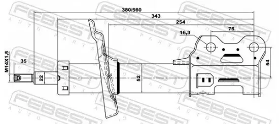 Stoßdämpfer Vorderachse links FEBEST 18110-001FL Bild Stoßdämpfer Vorderachse links FEBEST 18110-001FL