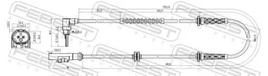 Sensor, Raddrehzahl Vorderachse FEBEST 18606-003 Bild Sensor, Raddrehzahl Vorderachse FEBEST 18606-003