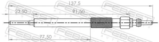 Glühkerze 4,4 V FEBEST 18642-002 Bild Glühkerze 4,4 V FEBEST 18642-002