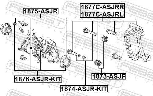 Führungsbolzen, Bremssattel FEBEST 1874-ASJR-KIT Bild Führungsbolzen, Bremssattel FEBEST 1874-ASJR-KIT