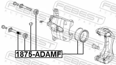 Reparatursatz, Bremssattel Vorderachse rechts Vorderachse links FEBEST 1875-ADAMF Bild Reparatursatz, Bremssattel Vorderachse rechts Vorderachse links FEBEST 1875-ADAMF