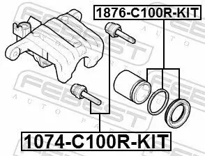 Reparatursatz, Bremssattel FEBEST 1876-C100R-KIT Bild Reparatursatz, Bremssattel FEBEST 1876-C100R-KIT