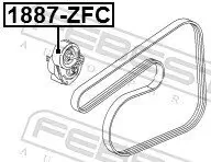 Spannrolle, Keilrippenriemen FEBEST 1887-ZFC Bild Spannrolle, Keilrippenriemen FEBEST 1887-ZFC