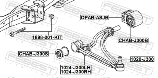 Reparatursatz, Führungsbolzen Vorderachse FEBEST 1898-001-KIT Bild Reparatursatz, Führungsbolzen Vorderachse FEBEST 1898-001-KIT