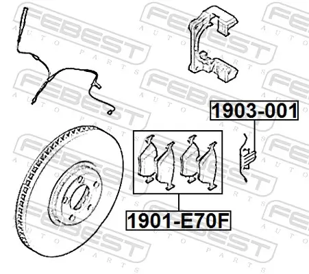 Feder, Scheibenbremsbelag FEBEST 1903-001 Bild Feder, Scheibenbremsbelag FEBEST 1903-001