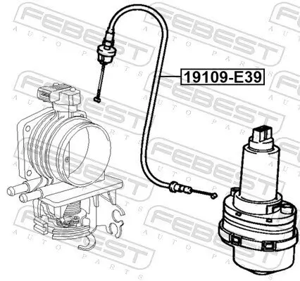 Gaszug FEBEST 19109-E39 Bild Gaszug FEBEST 19109-E39
