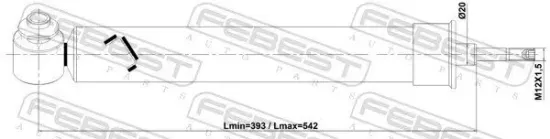 Stoßdämpfer Hinterachse rechts FEBEST 19110-002RR Bild Stoßdämpfer Hinterachse rechts FEBEST 19110-002RR